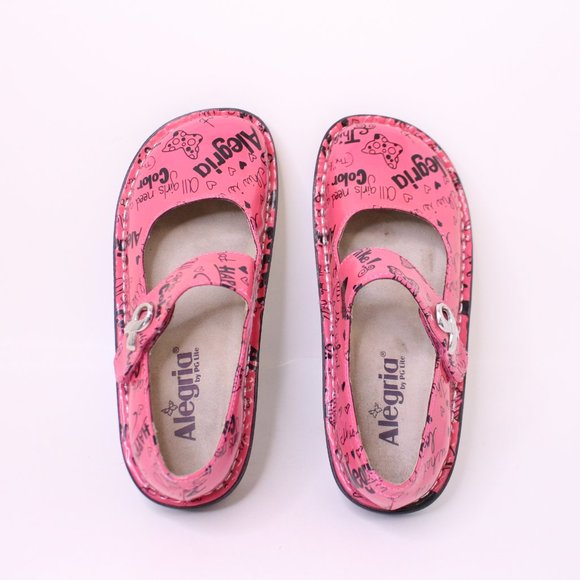 Alegria by PG Lite Paloma Happy Pink Breast Cancer Mary Janes Pre-Owned - Picture 7 of 9